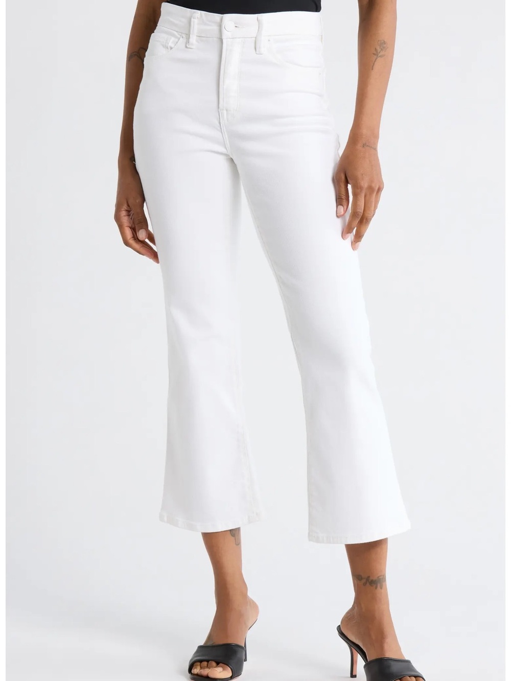 NWT Good American White Good Legs Crop Mini Bootcut Jeans Sz 14 Retail $149